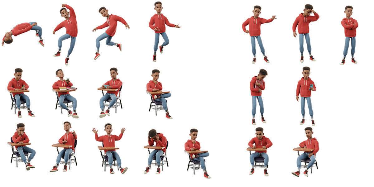 Cartoon Black Man pose 2